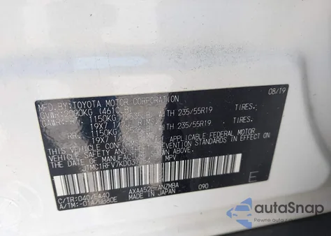 2019 Toyota Rav4 Xle Premium из США, поврежденный, VIN JTMC1RFV7KD037754